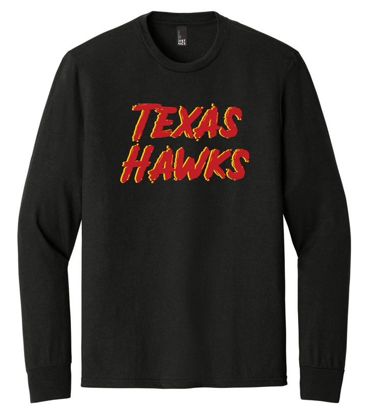 Hawks Basketball Black Long Sleeve Triblend Tee