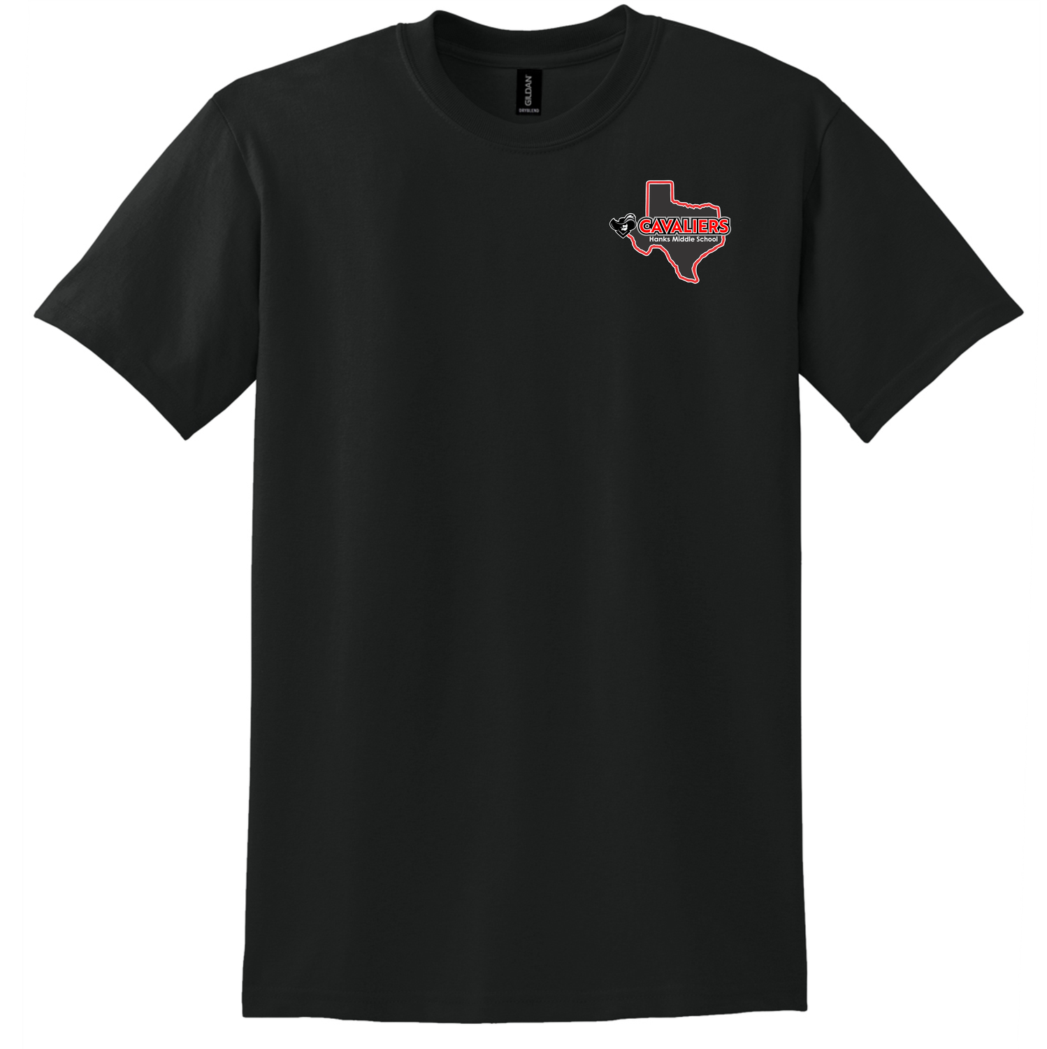 Hanks Middle School Black Left Chest Logo T-Shirt