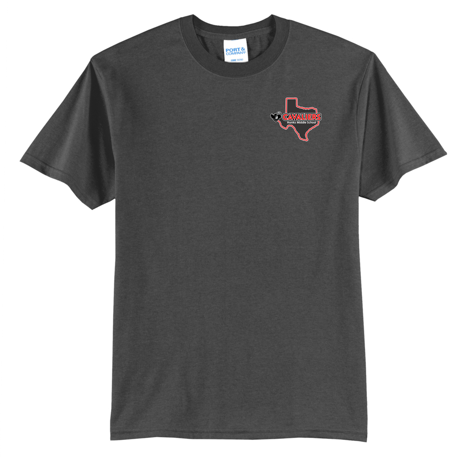 Hanks Middle School Gray Left Chest Logo T-Shirt