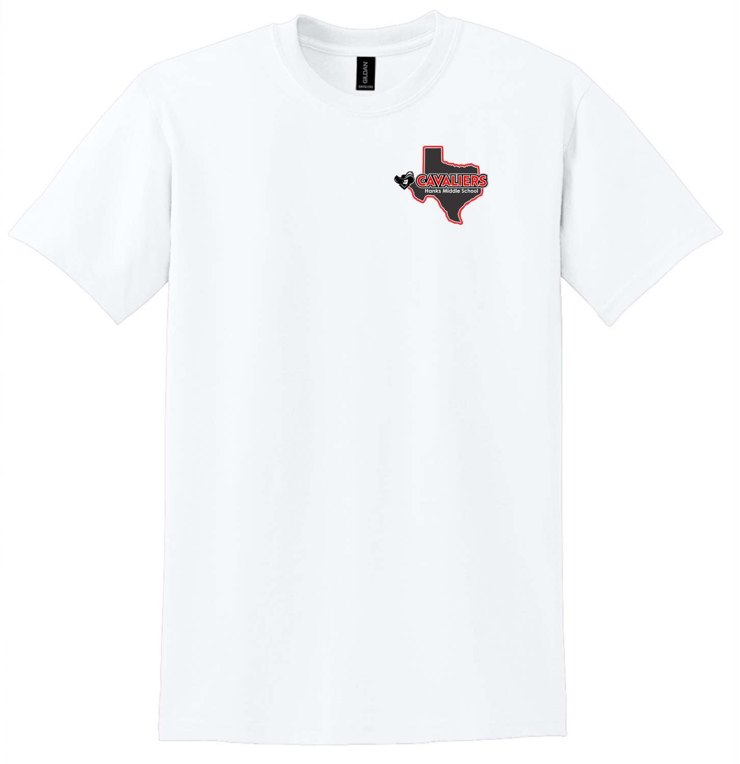 Hanks Middle School White Left Chest Logo T-Shirt