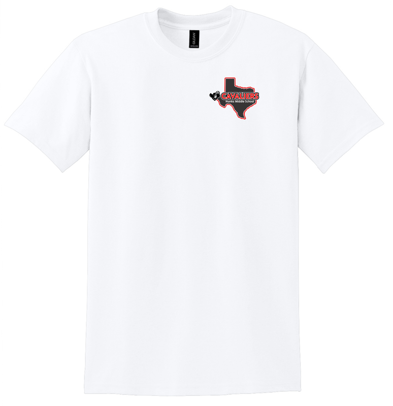 Hanks Middle School White Left Chest Logo T-Shirt