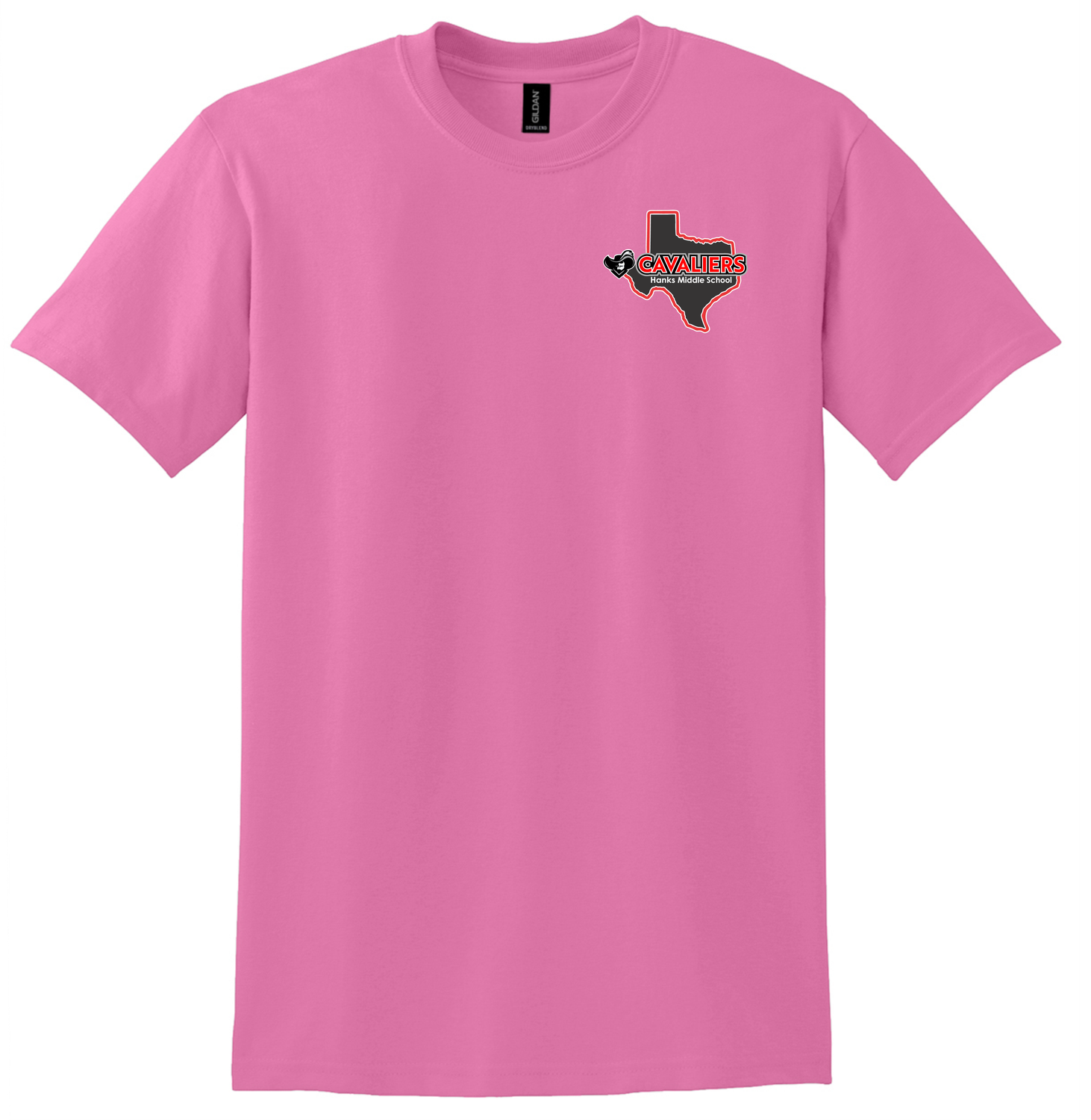 Hanks Middle School Pink Left Chest Logo T-Shirt