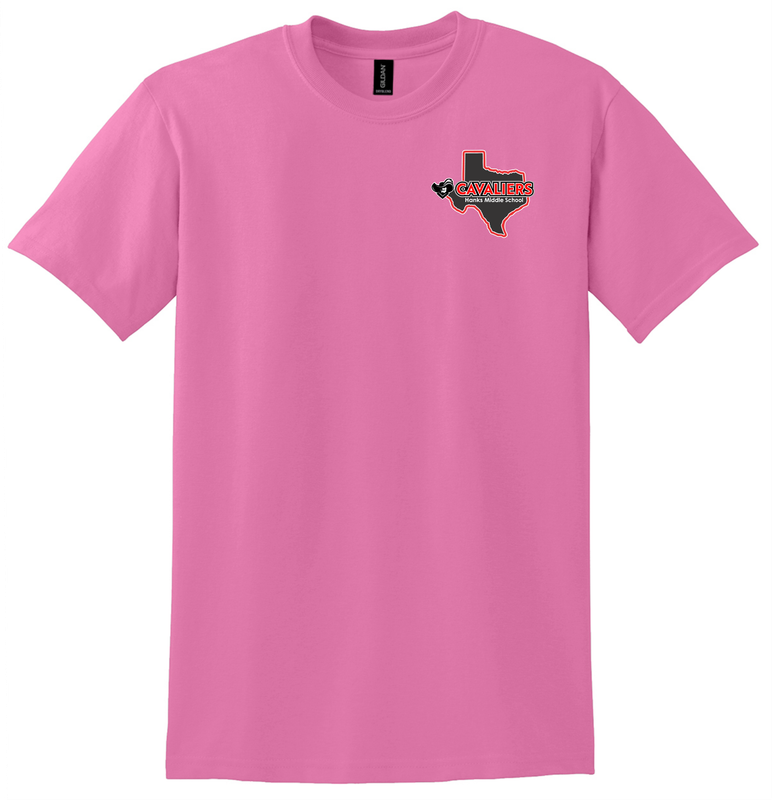 Hanks Middle School Pink Left Chest Logo T-Shirt
