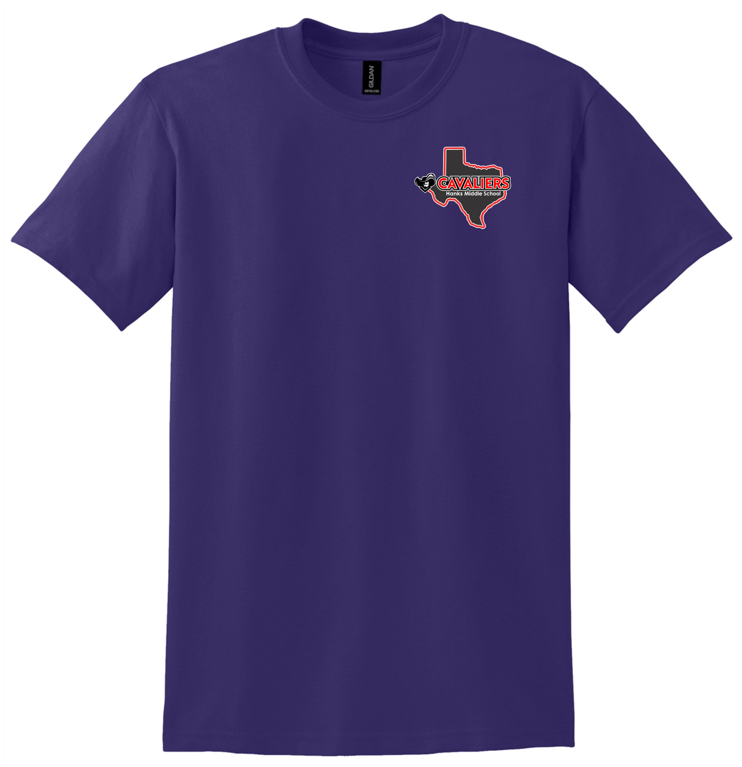 Hanks Middle School Purple Star Left Chest Logo T-Shirt