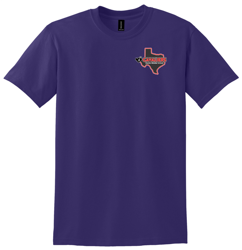Hanks Middle School Purple Star Left Chest Logo T-Shirt