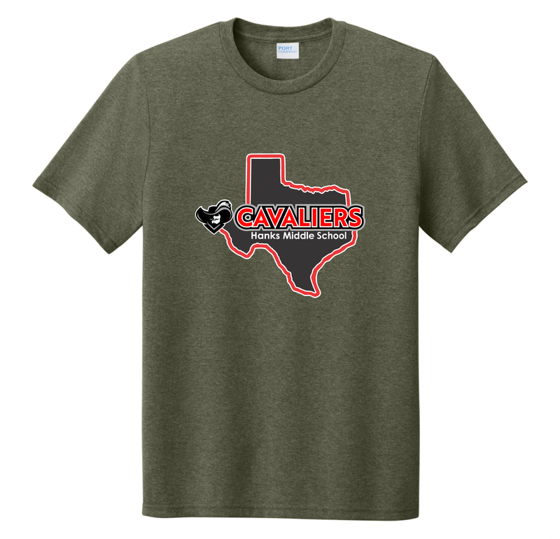 Hanks Middle School Military Green Large Logo Triblend T-Shirt