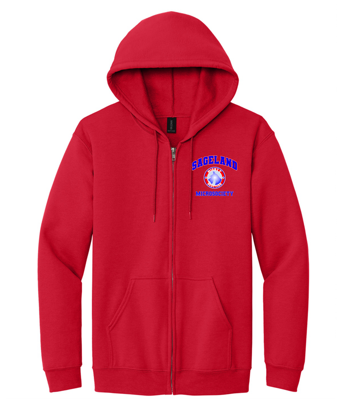 Sageland Red Zip Up Sweater
