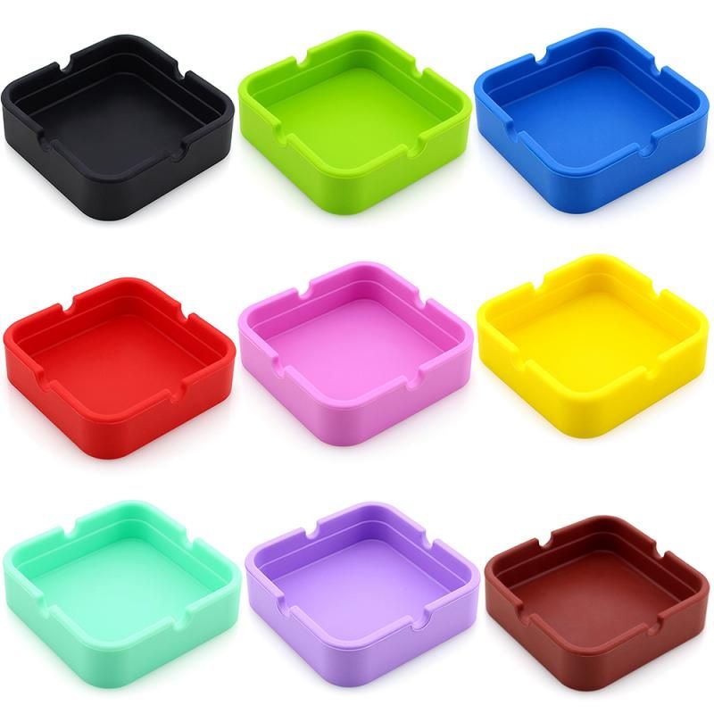 Cendrier carré en silicone pour cigarettes, empilable, accessoire pour fumer à la maison
