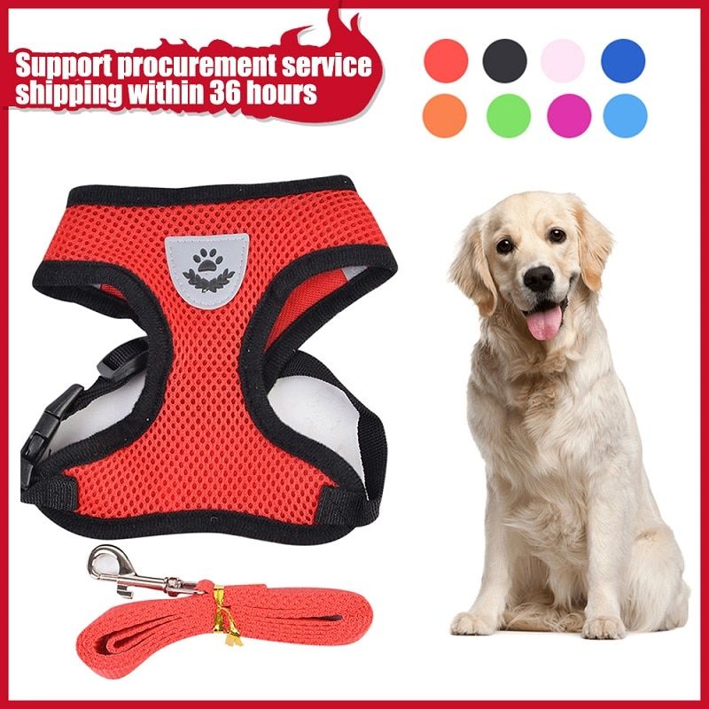 Dog Harness Cat Harness Dogs Leashs Training Soft Mesh Chest Strap