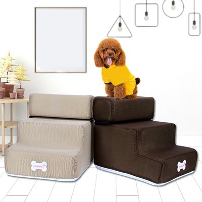 Dog Cat Pet 3 Step Removable Non-Slip Ramp Dog Climbing Bed Ladder