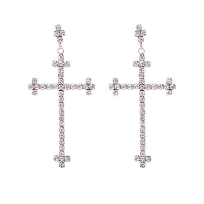 Boucles d&#39;oreilles pendantes en forme de croix