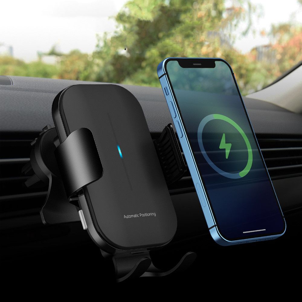 Auto Alignment 15W QI Wireless Charger Car Phone Holder