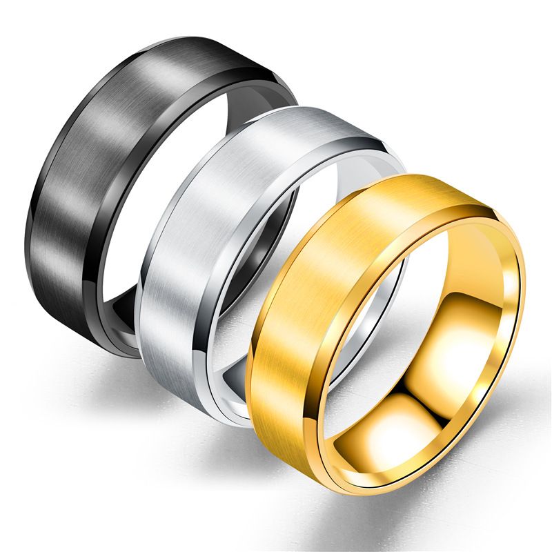 Titanium Steel Black Gold Finger Rings