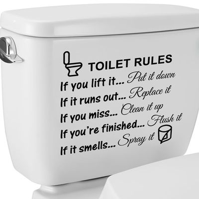 Autocollants muraux en anglais amusants pour siège de toilette