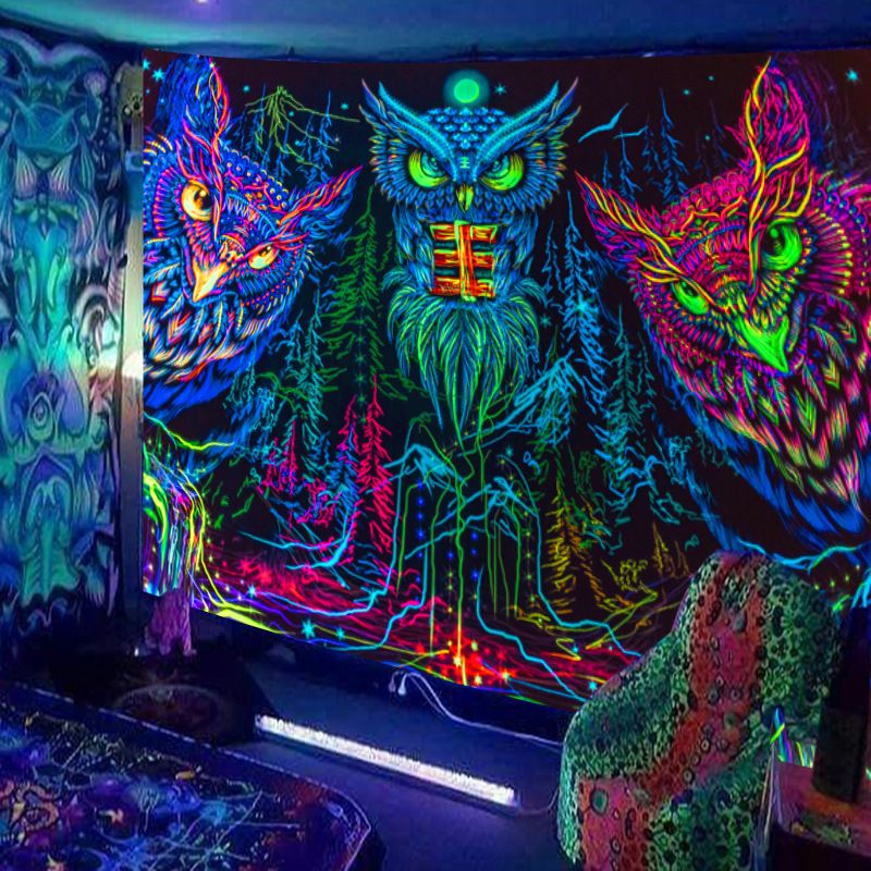 Black Light Tapestry Poster Home Decoration Background Cloth