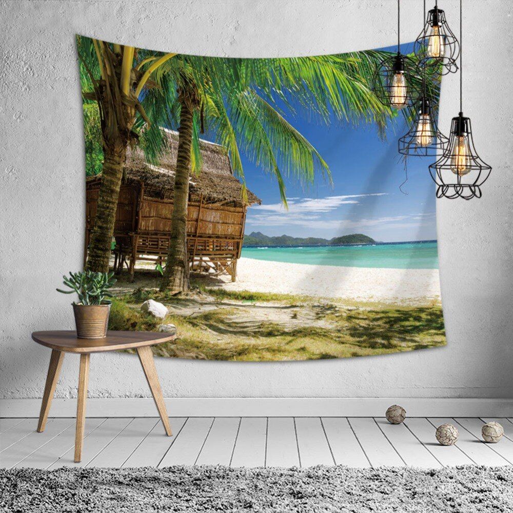 Sunset Coastal Natural Scenery Wall Polyester Tapestry