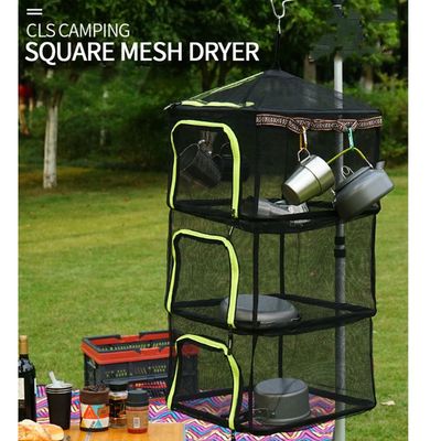 Séchoir à herbes pliable et suspendu pour extérieur avec crochet latéral