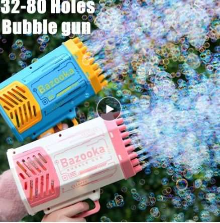 Electric Automatic Soap Rocket Bubbles Machine LED Kids Toys