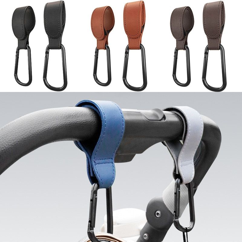 PU Leather 360 Degree Rotatable Cart Organizer Pram Hook Stroller Accessories
