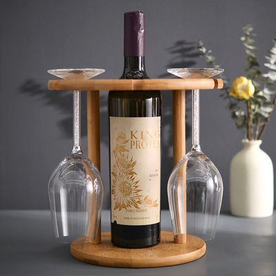 Ensemble de porte-verres à vin en bambou simple et moderne