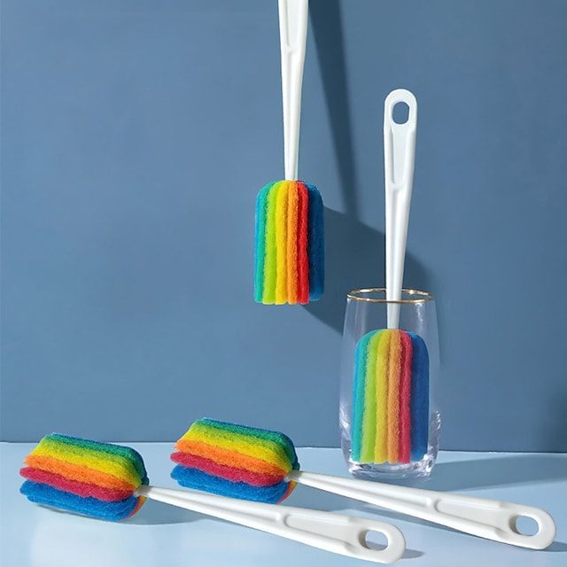 Detachable Water Bottle Cup Mug Glass Washing Sponge Cleaning Brush