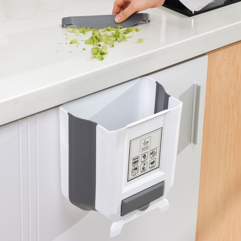 Plastic Car Trash Bin Kitchen Cabinet Trash Storage