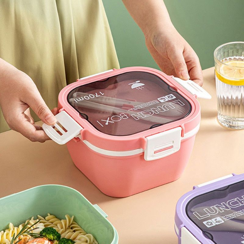 Layer Lunch Portable Hermetic Fork Spoon Box