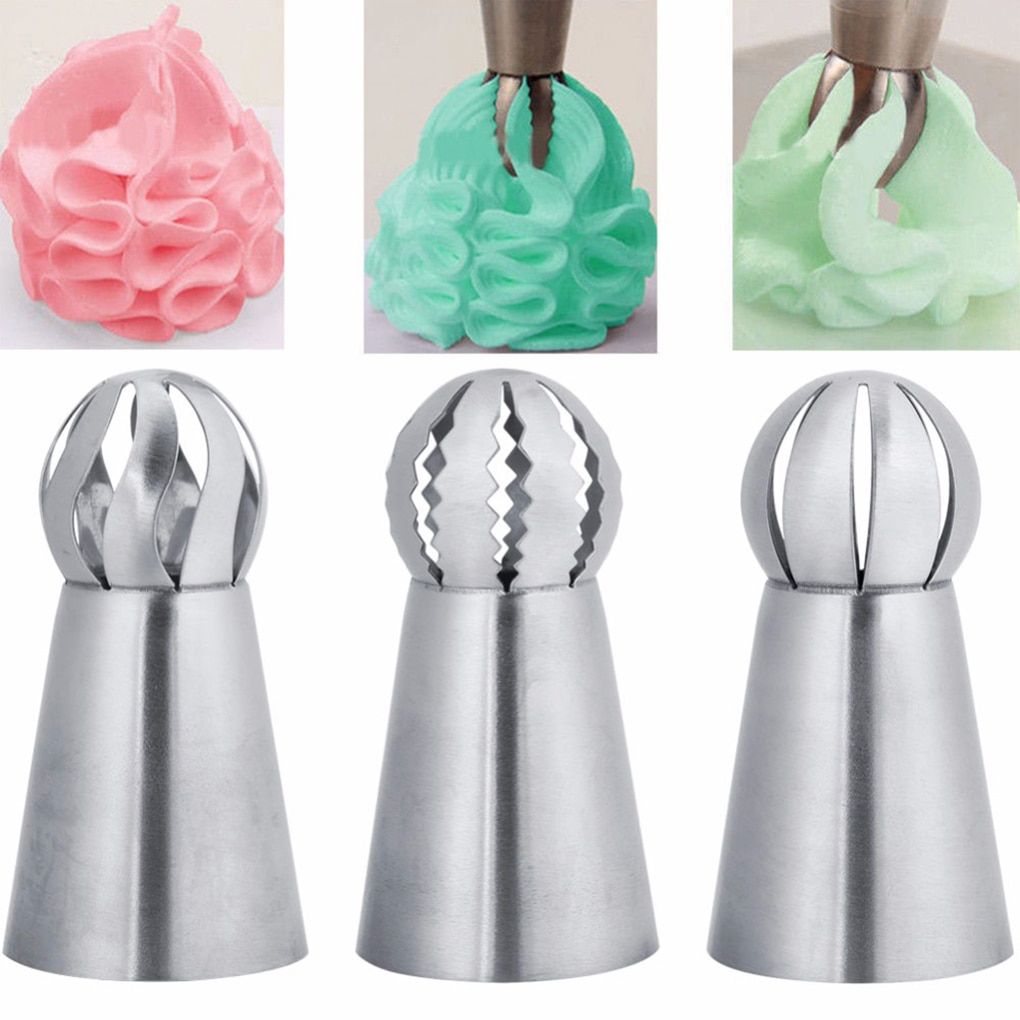 3Pcs Stainless Steel Flower Icing Piping Nozzles