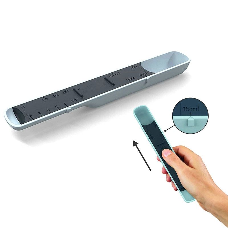 Plastic Measuring Spoon 12-speed Adjustable Scale Dosing Spoon Baking Tool