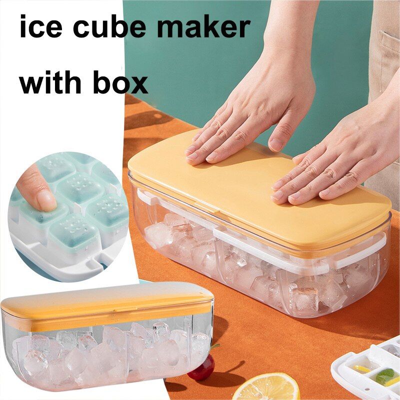 New Silicone Ice Mold And Storage Ice Cube Tray Making Mould Box