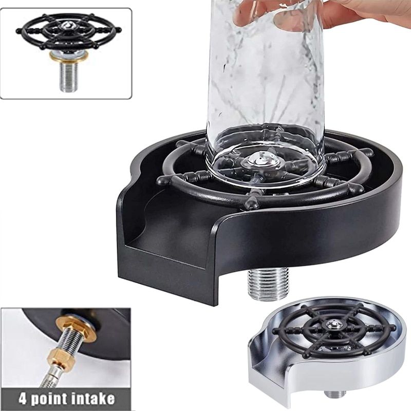 Automatic Cup Washer Bar Glass Rinser Cleaning Sink Accessories
