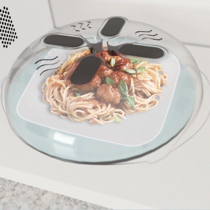 Food Splatter Guard Professional Microwave Food Anti-Sputtering Cover With Steam Vents