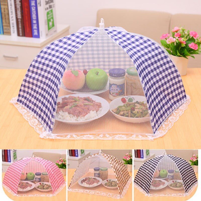 Plaid Pattern Table Meal Food Umbrella Style Kitchen Cooking Tools