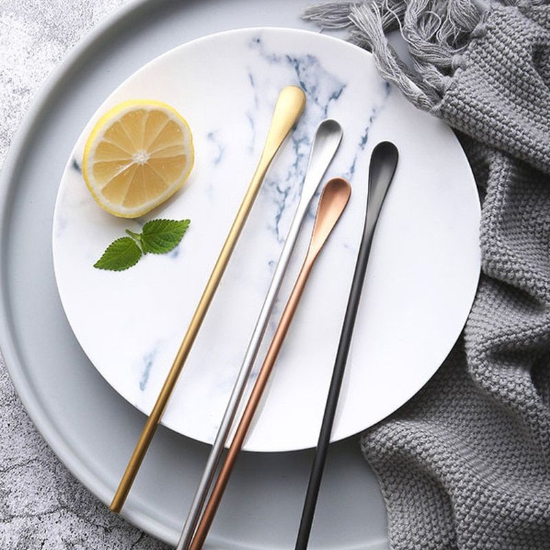 Coffee Spoon Long Handle Mixing Stirrer Stainless Steel Honey Spoon