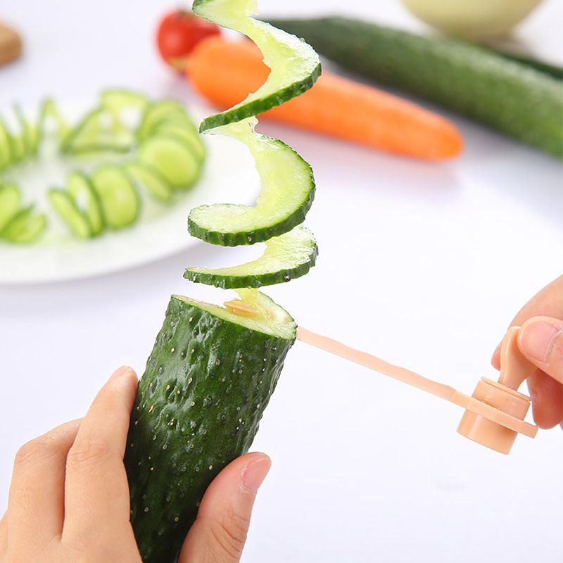 Creative Fruit And Vegetable Slicing Roll Flower Rotating Manual Cucumber Roll Slicer