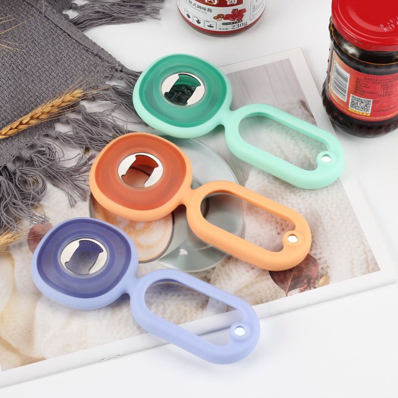 Magnet Silicone Can Opener Multifunctional Stainless Steel Bottle Opener