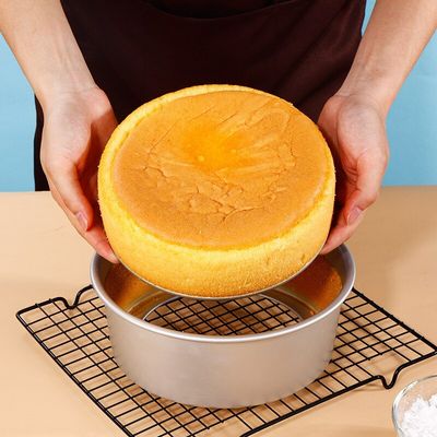 4/6/8 Inch Round Cake Pan Set With Removable Bottom Aluminum Alloy Chiffon Cake Mold