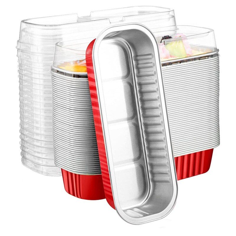 50Pcs Disposable Aluminum Foil Mini Loaf Baking Pans