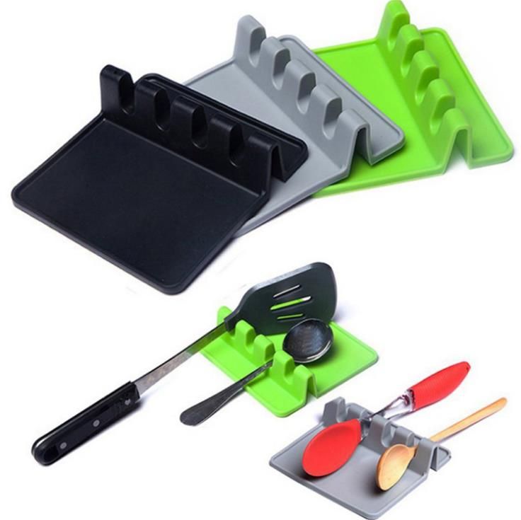 Kitchen Silicone Pot Spoon Holder Shelf