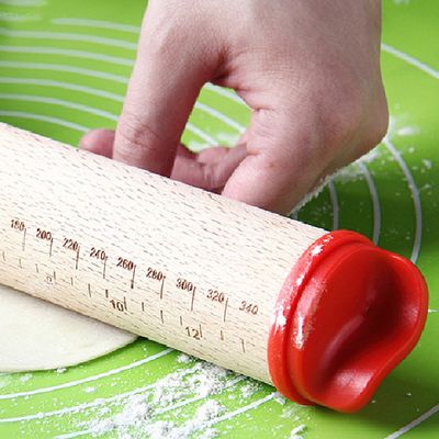 Adjustable Wooden Rolling Pin with Detachable Rings