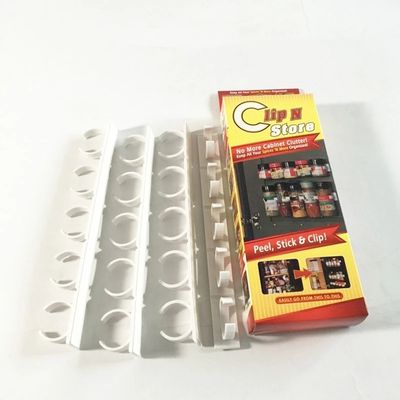 4pcs Kitchen Spice Clips Cabinet Door Self-Adhesive Organizer