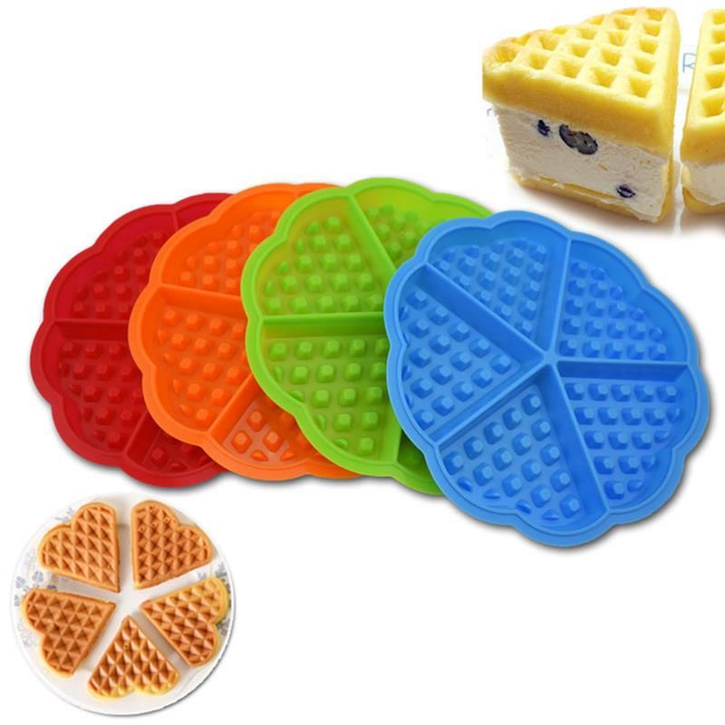 Silicone Waffle Mold DIY Waffle Baking Mold 3D Heart Shaped Muffin Mold