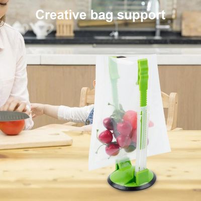 Portable Baggy Rack Green Color Stable Base Good Ziplocks Bag Holder Stand