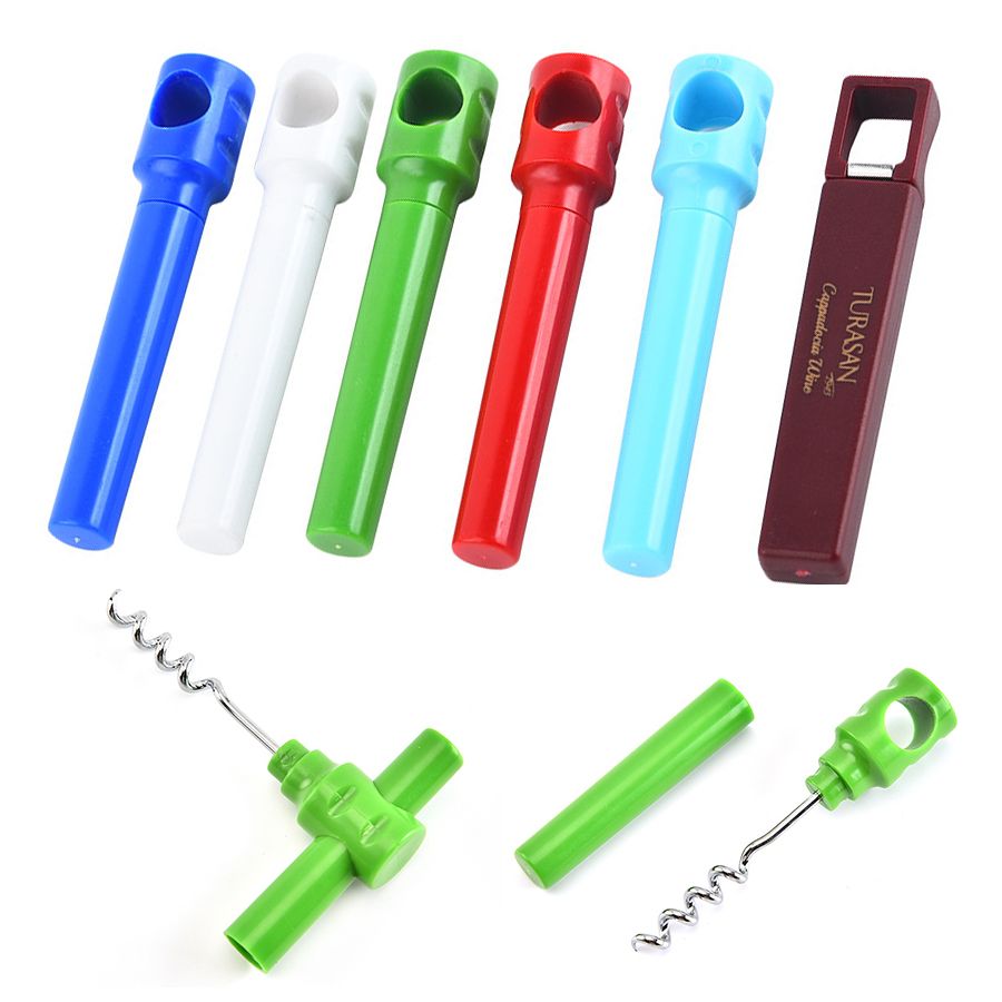 Portable Plastic Clear Corkscrew Wine Bottle Opener And Mini Wine Bottle Opener