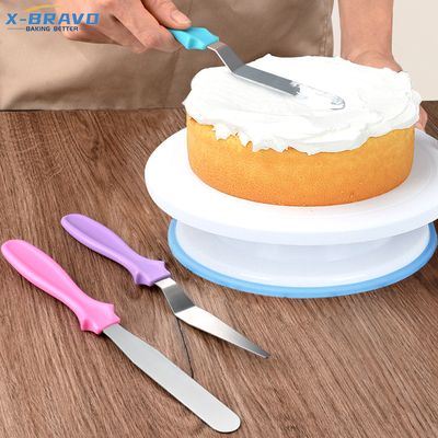 Spatule à crème lisse pour gâteau Spatules en acier inoxydable