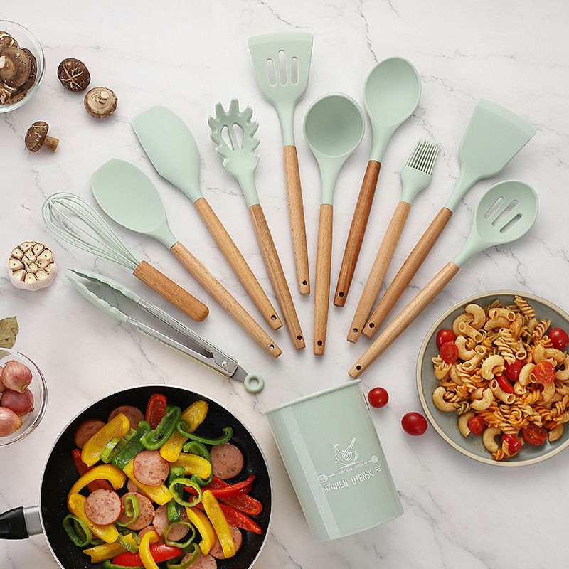 Silicone Kitchen Utensils Set Heat Resistant Non-Stick Cooking Tool