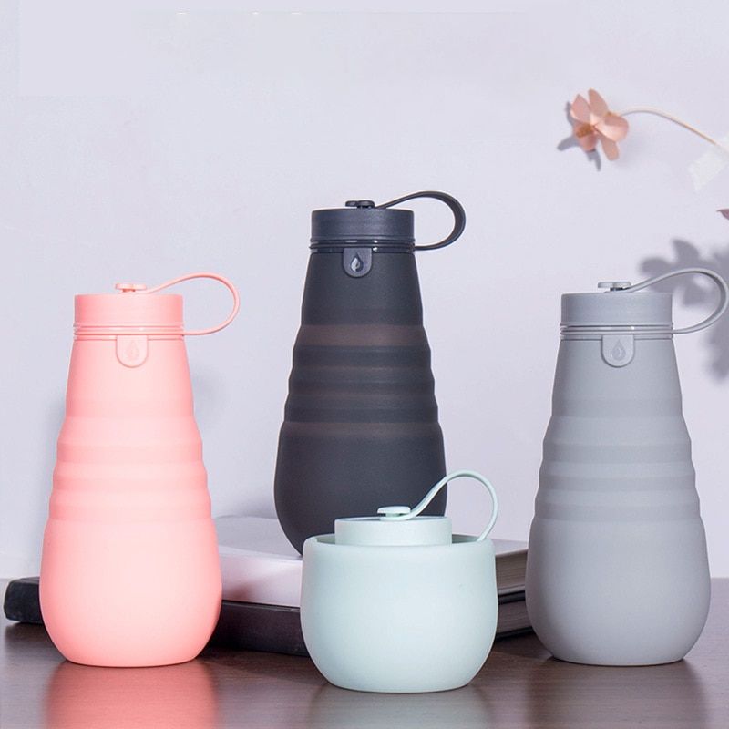 Folding Water Bottle Collapsible Silicone Cups Coffee Drinking Mug