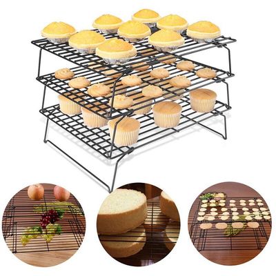 3-Layer Baking Cooling Rack Stackable Bread Cake Cooling Rack Net Mat