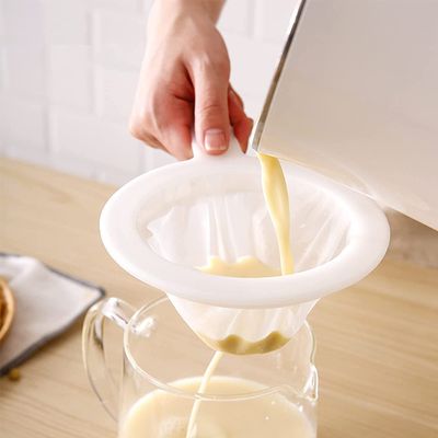 Kitchen Soy Milk Coffee Filter Bags Reusable Nylon Mesh Strainer
