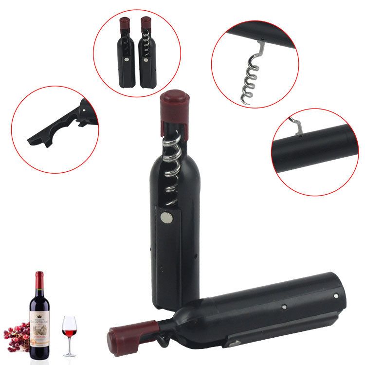 Bottle Opener Fridge Magnet 2-In-1 Wine Bottle Shaped Corkscrew